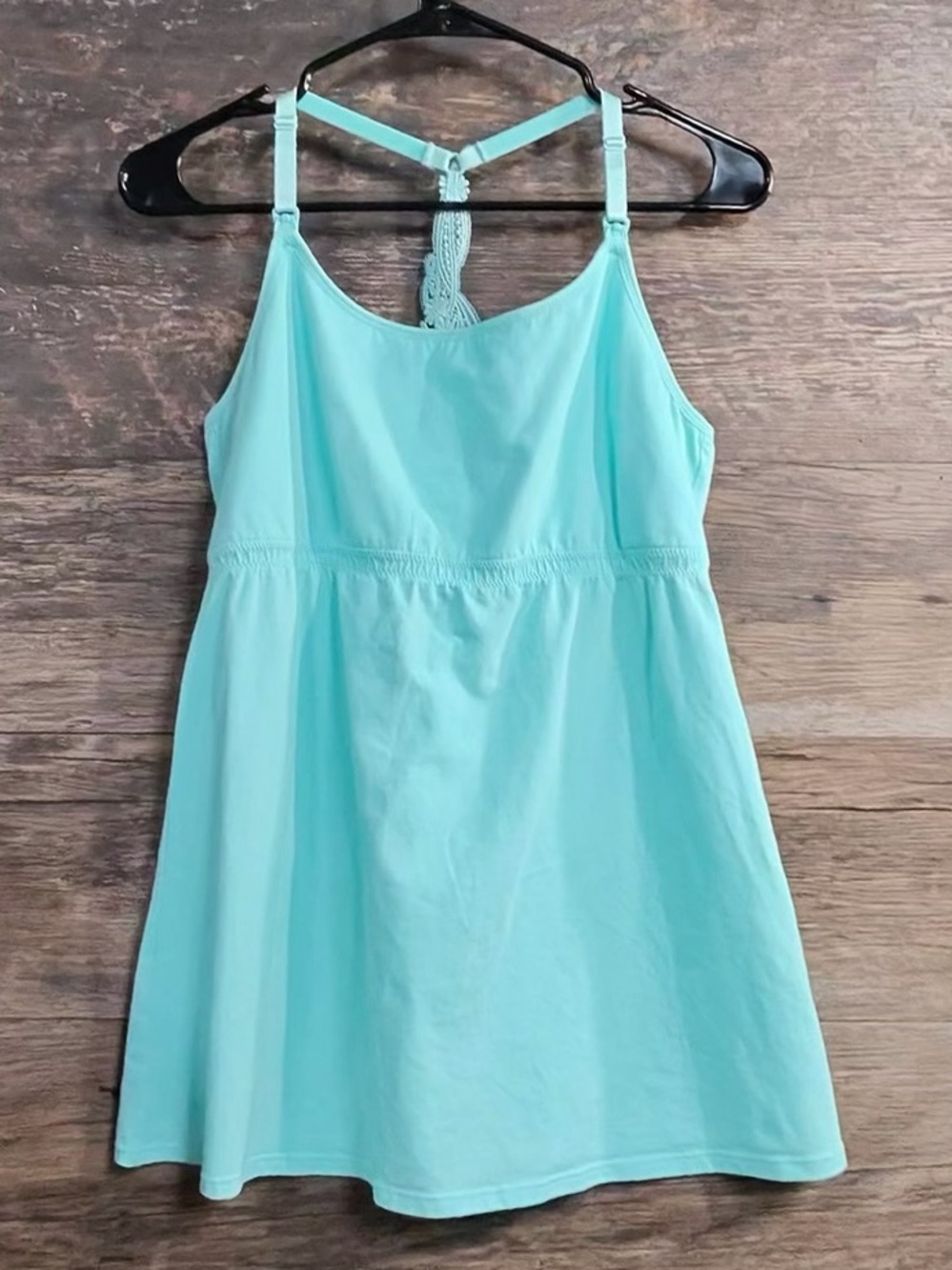 Cayke Staple Light Aqua Tank Dress with Decorative Strappy Back
